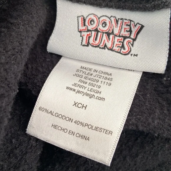 Girls Teens Looney Tunes Black Long-Sleeve Midriff Sweatshirt - Picture 4 of 6